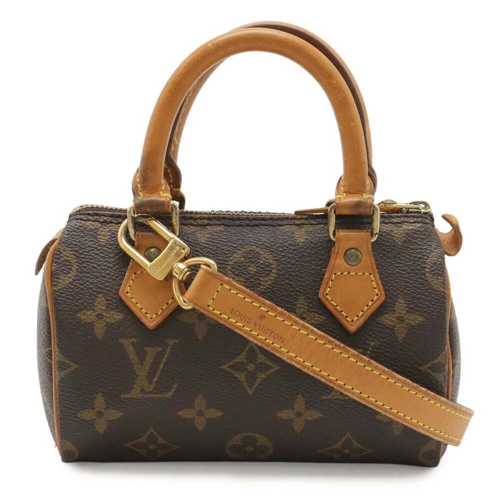 LOUIS VUITTON Brown Monogram Mini Speedy Shoulder Bag - Picture 2 of 10